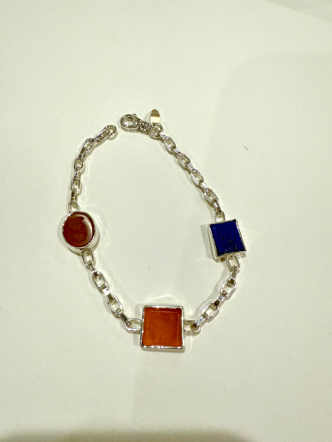 Intaglio Charm Bracelet - 3 (green, red, blue)