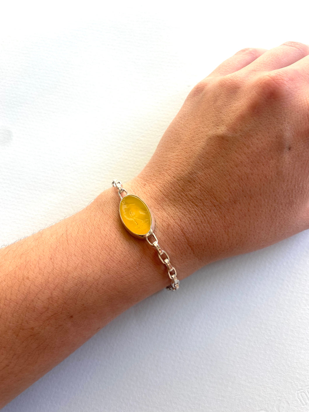 Intaglio Charm Bracelet - 1 Citrine