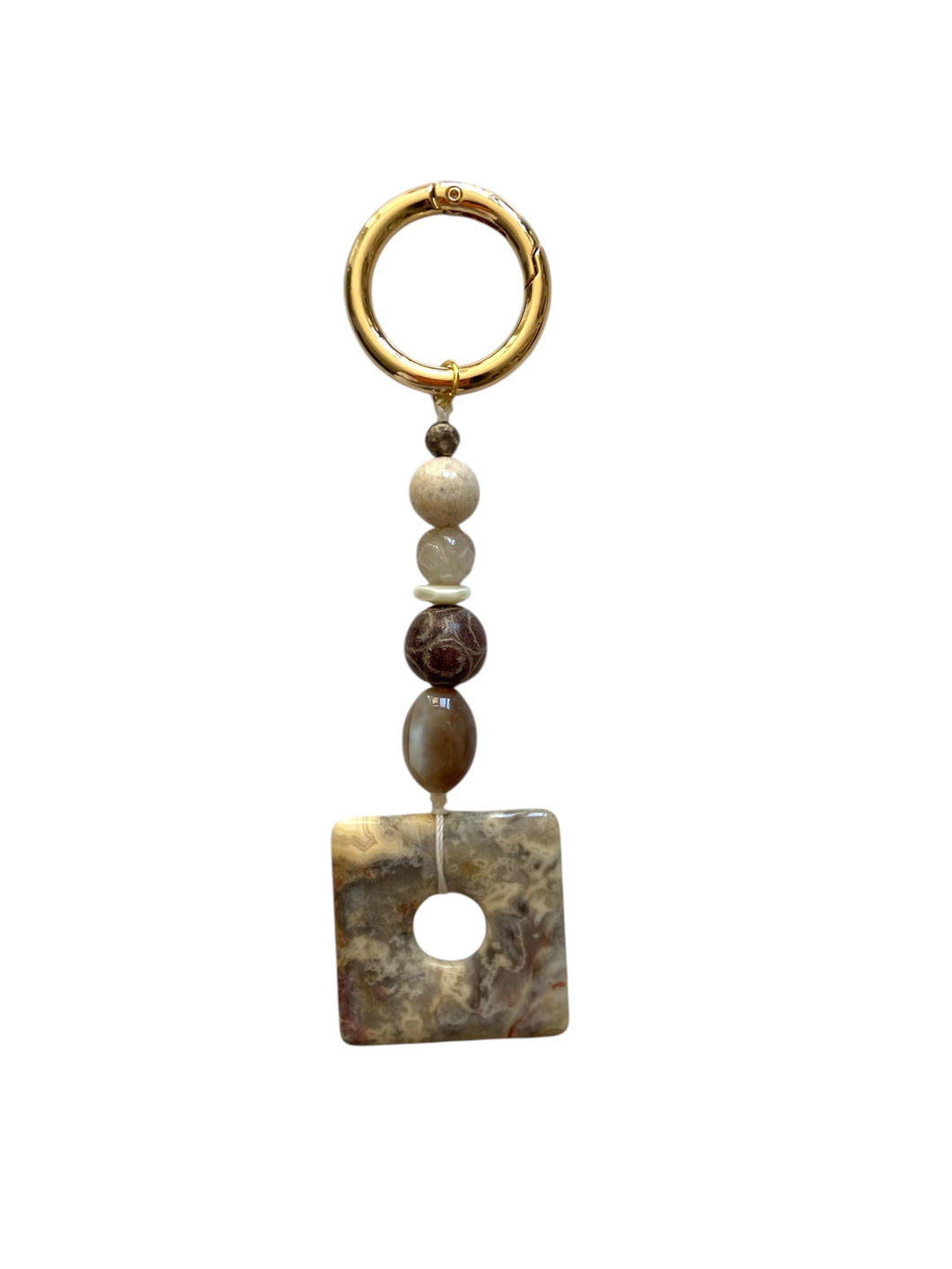 Bag Charm - Mixed Earth Tone Gemstones