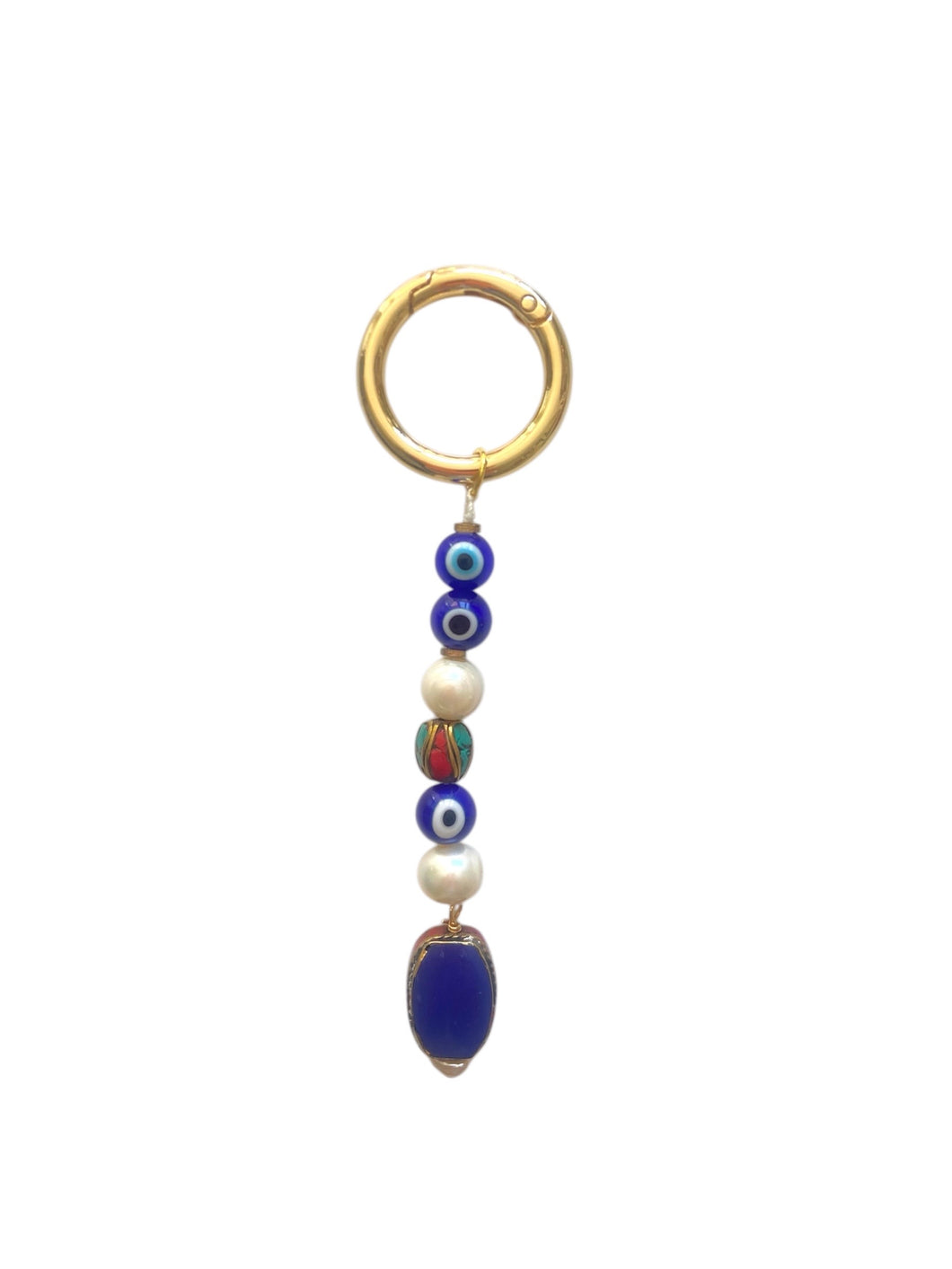 Bag Charm - Evil Eyes & Tibetan Beads - 1