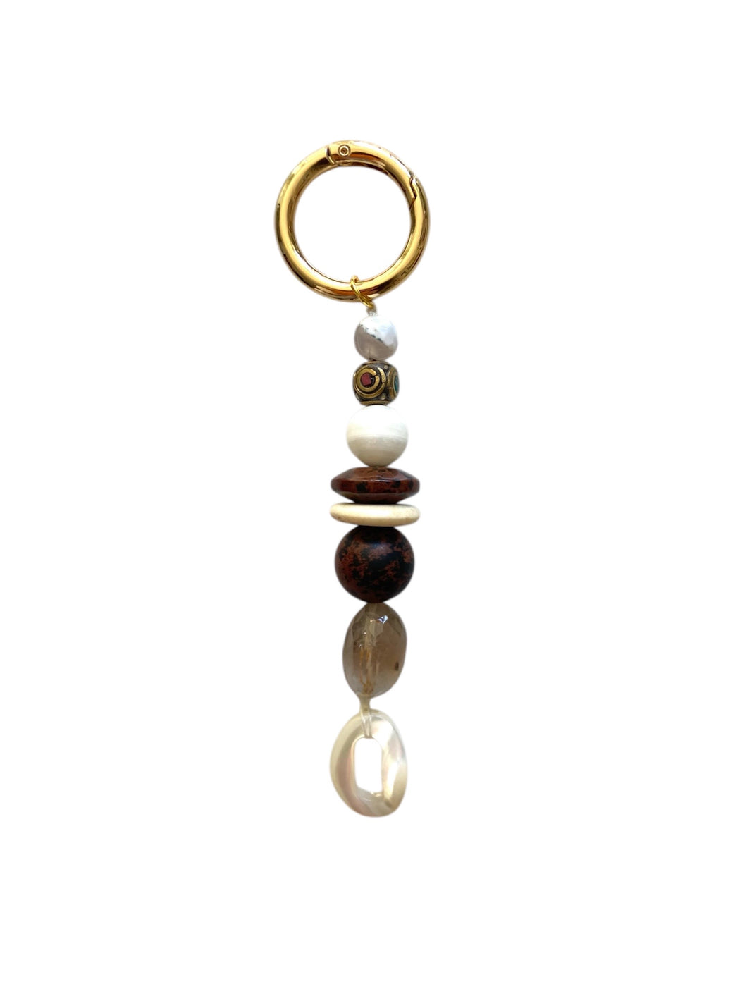 Bag Charm - Mixed Gemstones & Shell